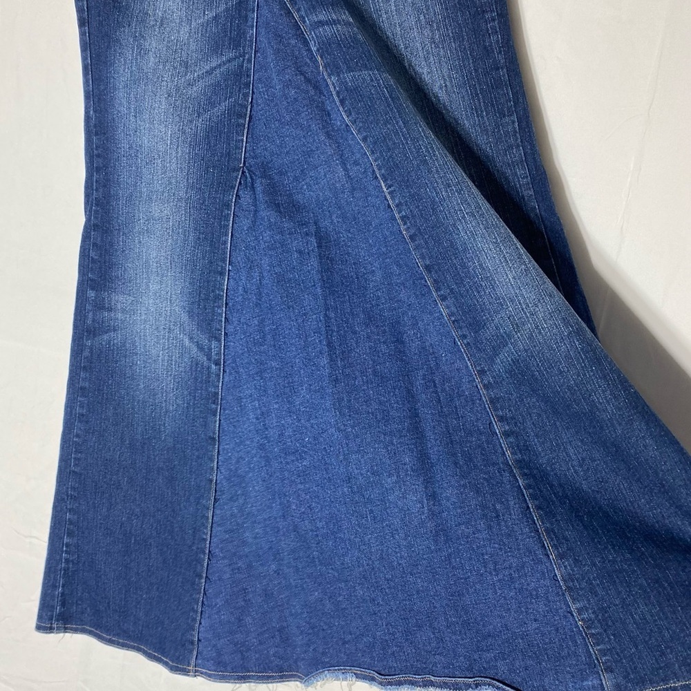 Vintage Y2K Upcycled Bluenotes Jeans Midi Skirt 6 Western Festival Stampede - Picture 9 of 12